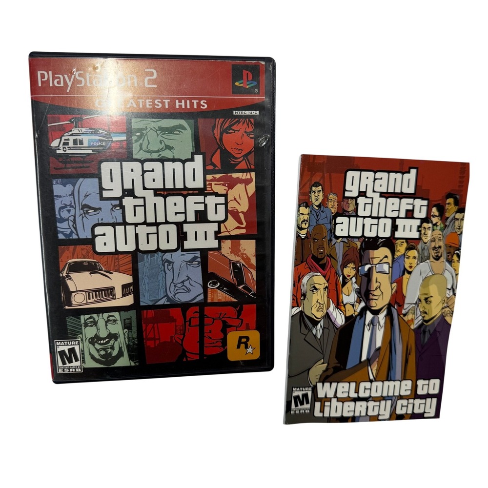 Grand Theft Auto III PS2 PlayStation 2 Greatest Hits Rockstar Games GTA 3 Manual